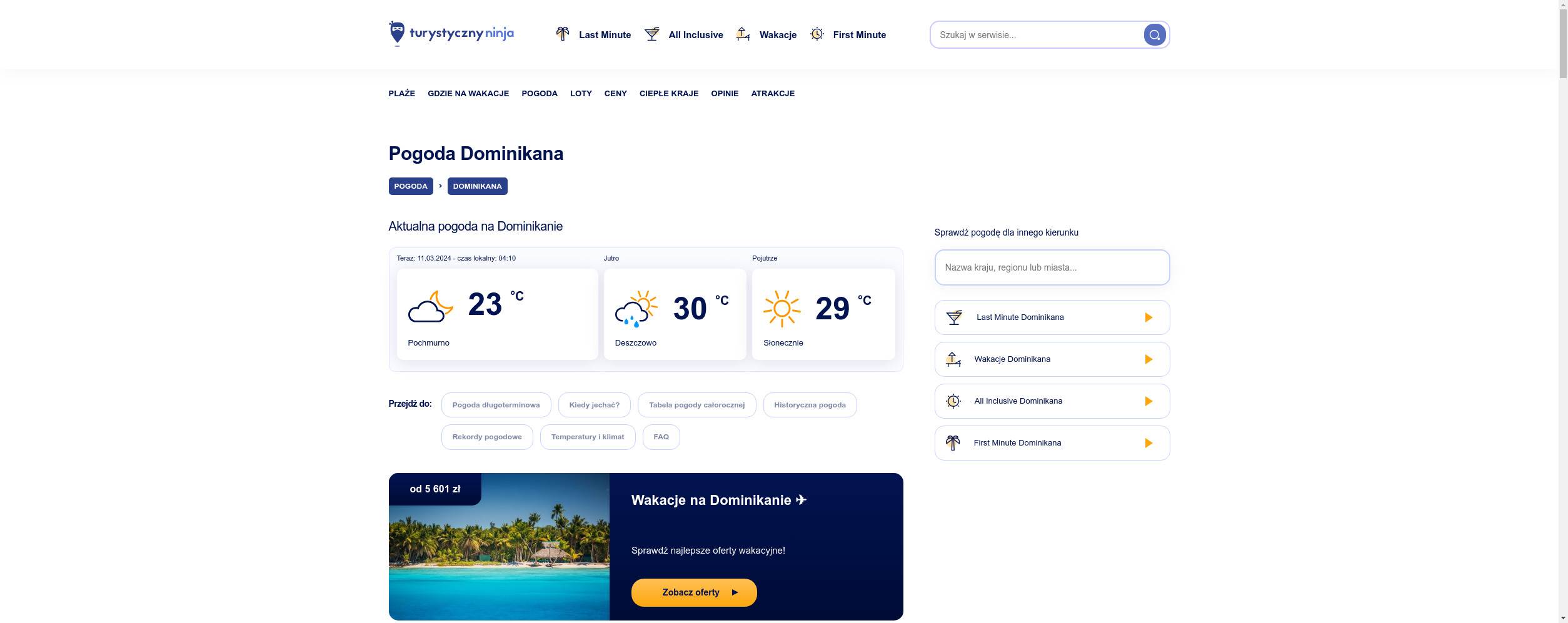 Dominikana kiedy jechać